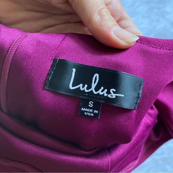 Lulus Off the Shoulder Skater Dress Magenta Womens Size Small - Picture 9 of 10